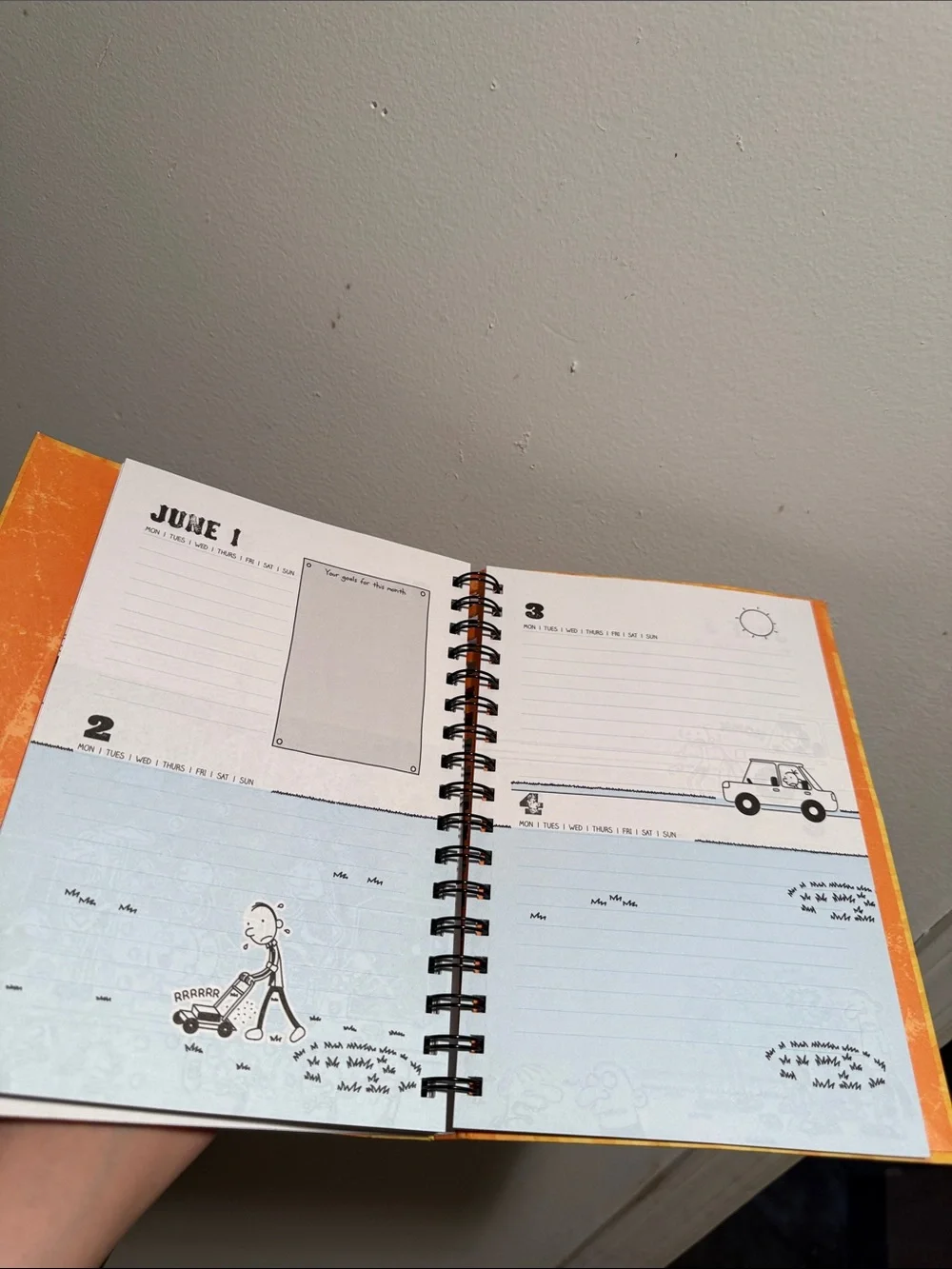 The Wimpy Kid School Planner - Yellow Orange Graphic Cover Planner New